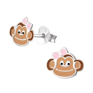 Monkey 925 Silver Stud Earrings