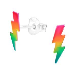 Lightning Bolt 925 Silver Stud Earrings