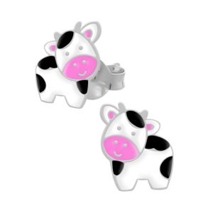 925 Silver Cow Stud Earrings