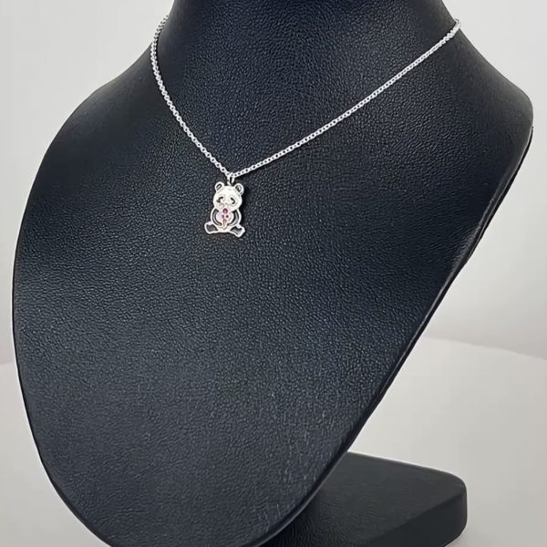 Panda & Ice Cream Pendant 925 Sterling Silver Chain Necklace-SNK-0050-1L